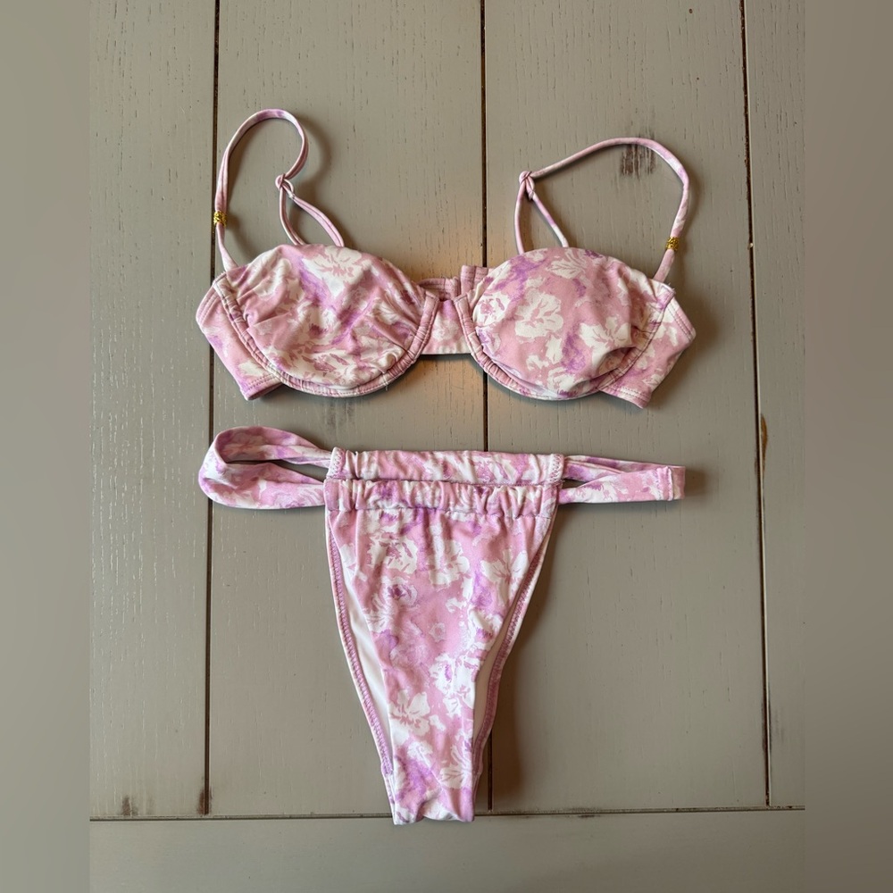 Pink PAC SUN Floral Bikini Set